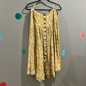 Free People Mustard Floral Skirt
